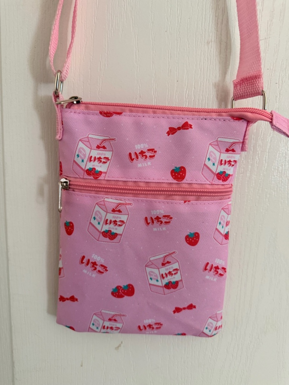 Bioworld Pink Strawberry Cartoon Mini Crossbody Bag